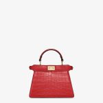 FENDI Peekaboo ISeeU Petite Red crocodile leather bag